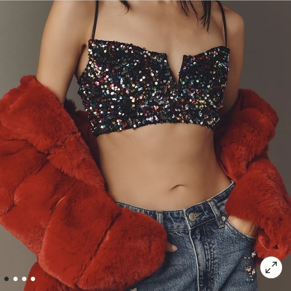 Anthropologie Multicolor Sequin Bralette.